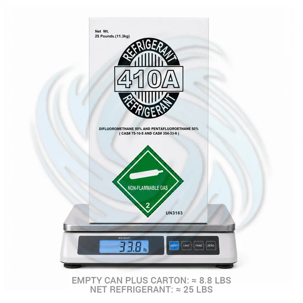 25 lb R410A Refrigerant Cylinder for HVAC & Heat Pumps