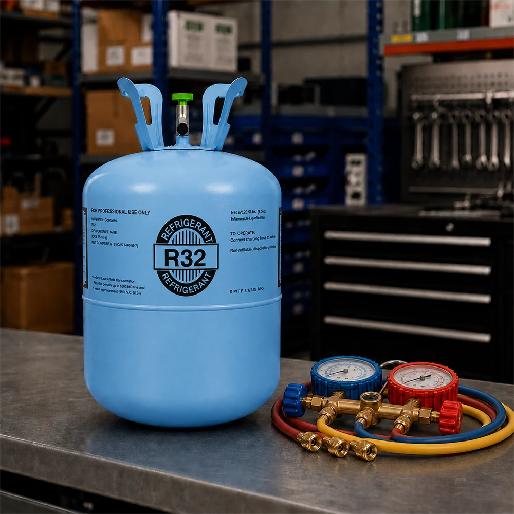20.9 lb R32 Refrigerant Cylinder for Air Conditioning Systems in use