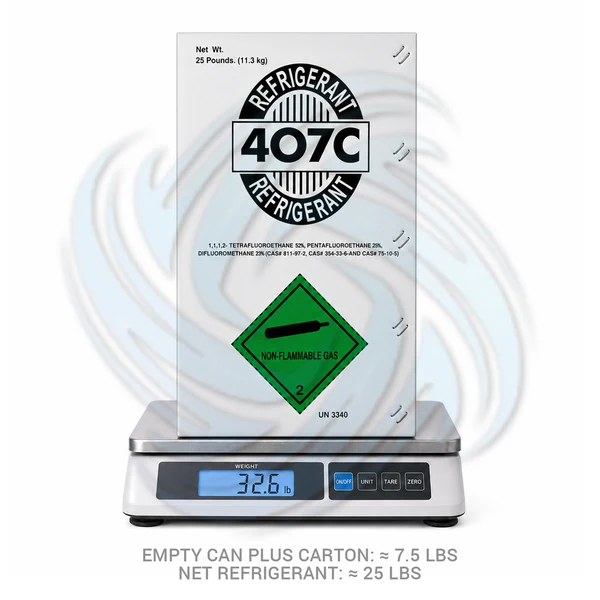 25 lb R407C Refrigerant Cylinder for HVAC & Refrigeration