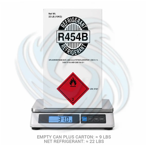 22 lb R454B A2L Refrigerant Cylinder for HVAC & Heat Pumps